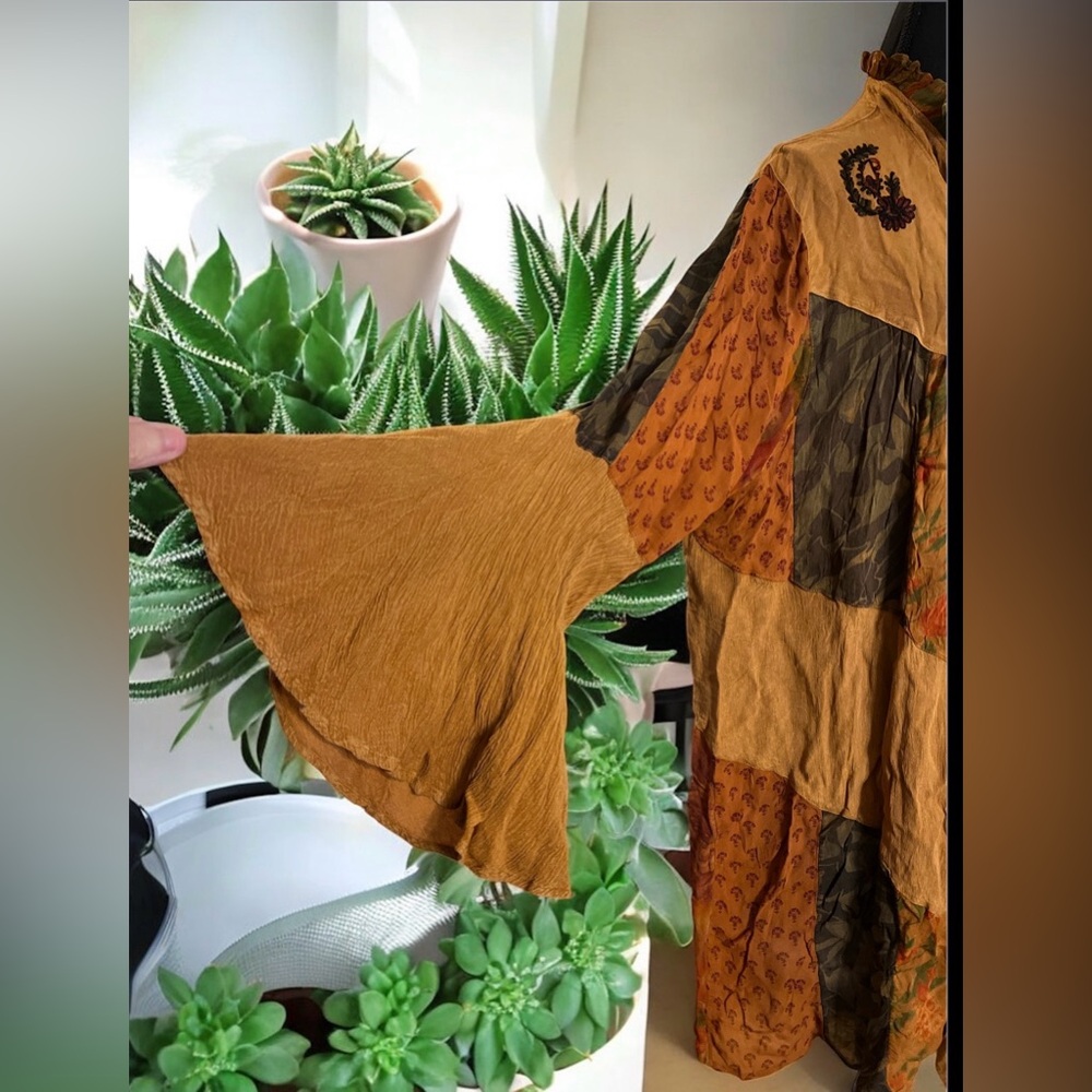 Young Thread rustic bohemian patchwork kimono in … - image 3